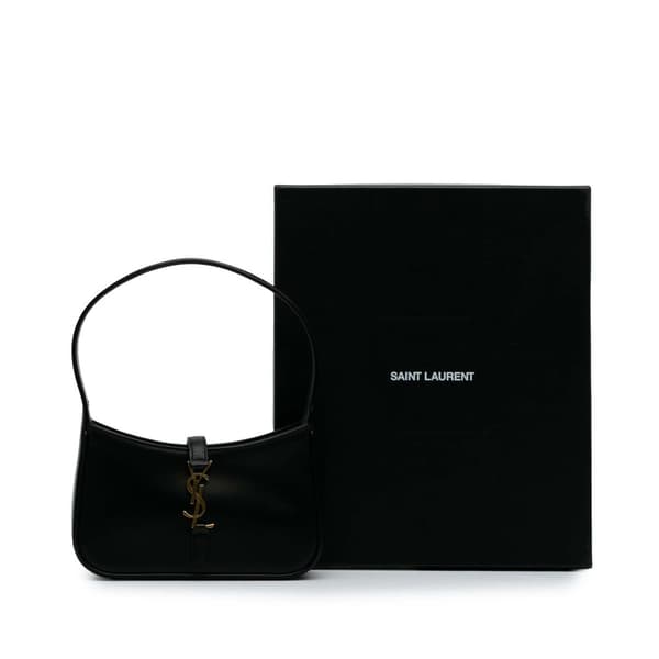 Pre-owned Saint Laurent Mini Calfskin Le 5 a 7 Bag Black