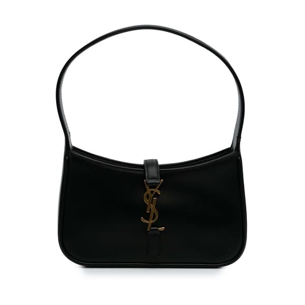 Pre-owned Saint Laurent Mini Calfskin Le 5 a 7 Bag Black