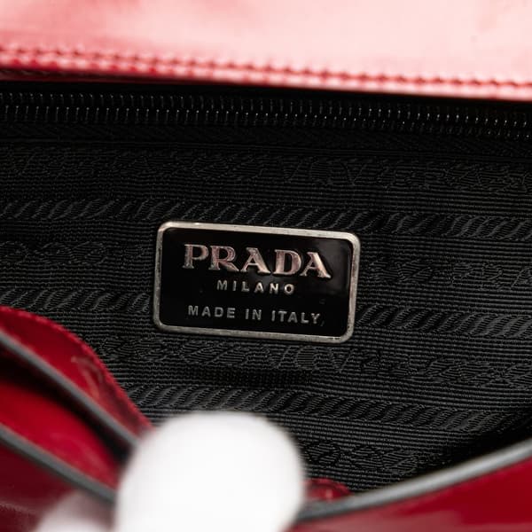Pre-owned Prada Patent Leather Shoulder Bag Red