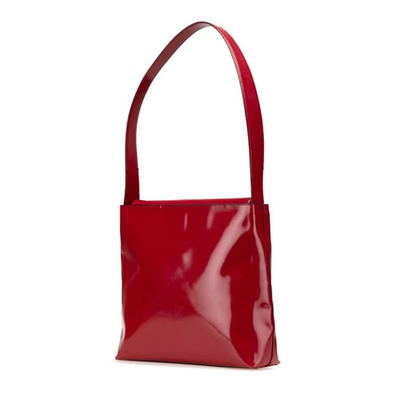 Pre-owned Prada Patent Leather Shoulder Bag Red