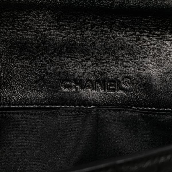 Pre-owned Chanel Chocolate Bar Lambskin East West Flap Black