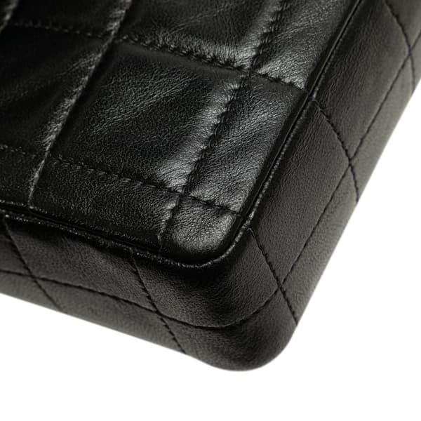 Pre-owned Chanel Chocolate Bar Lambskin East West Flap Black