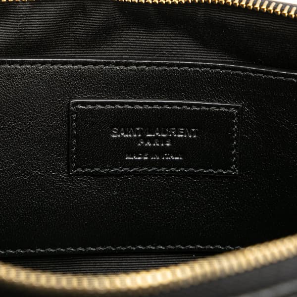 Pre-owned Saint Laurent Mini Quilted Lambskin Sade Shoulder Bag Black
