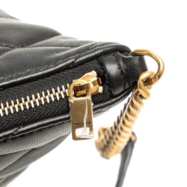 Pre-owned Saint Laurent Mini Quilted Lambskin Sade Shoulder Bag Black