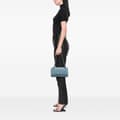 Miniatyrbild 9 av 9: Pre-owned Chanel Medium Embroidered Denim Perfume Bottle Single Flap Blue