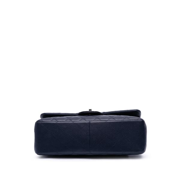Pre-owned Chanel Medium Classic Caviar Double Flap Blue