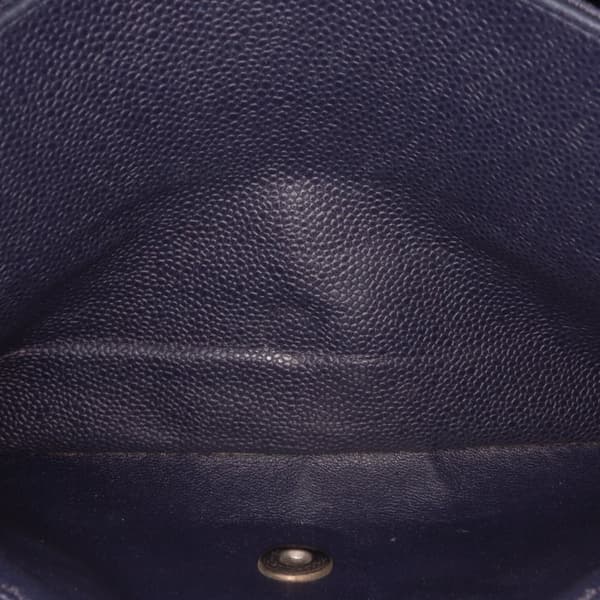 Pre-owned Chanel Medium Classic Caviar Double Flap Blue