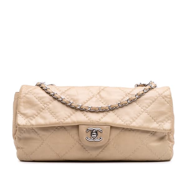 Pre-owned Chanel Quilted Lambskin Ultimate Stitch Flap Brown