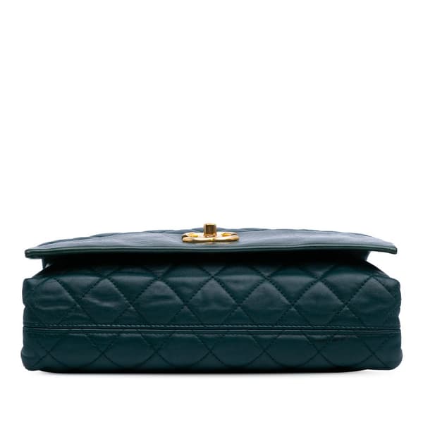 Pre-owned Chanel Medium Calfskin Soft Elegance Flap Green