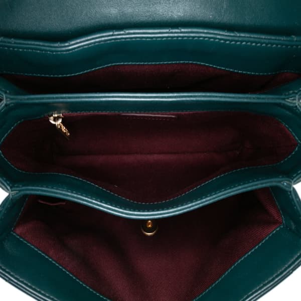 Pre-owned Chanel Medium Calfskin Soft Elegance Flap Green