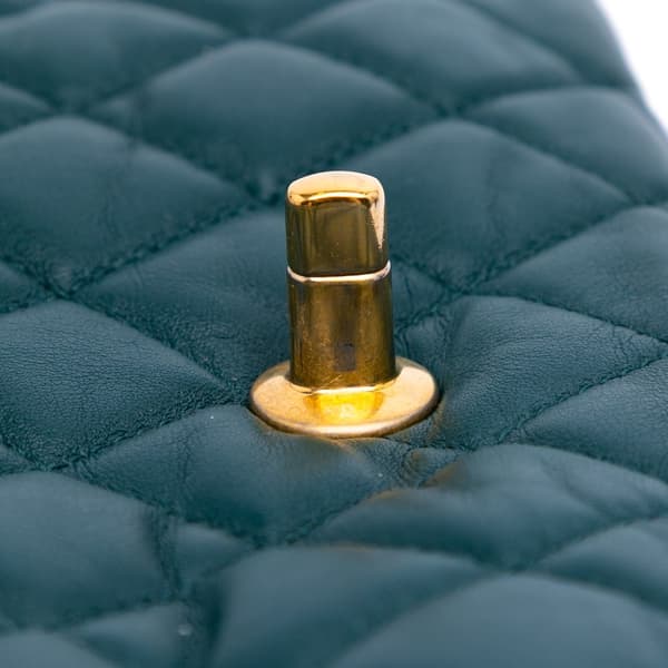 Pre-owned Chanel Medium Calfskin Soft Elegance Flap Green