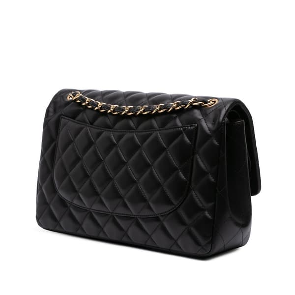 Pre-owned Chanel Jumbo Classic Lambskin Double Flap Black