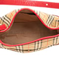 Miniatyrbild 4 av 10: Pre-owned Burberry Haymarket Check Canvas Shoulder Bag Brown