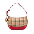 Miniatyrbild 1 av 10: Pre-owned Burberry Haymarket Check Canvas Shoulder Bag Brown