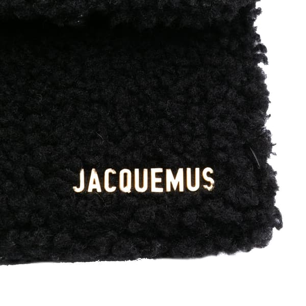 Pre-owned Jacquemus Shearling Le Bambidou Shoulder Bag Black