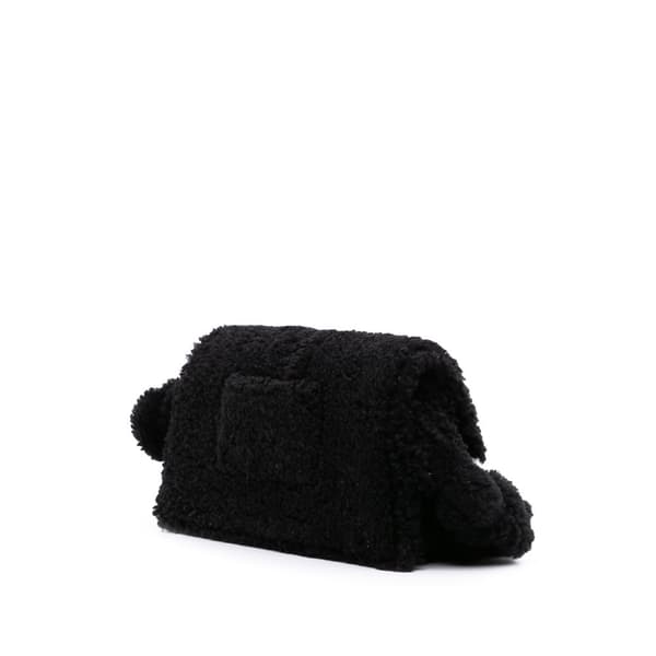 Pre-owned Jacquemus Shearling Le Bambidou Shoulder Bag Black