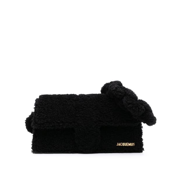 Pre-owned Jacquemus Shearling Le Bambidou Shoulder Bag Black