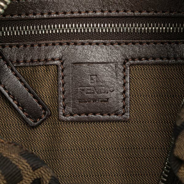 Pre-owned Fendi Zucca Canvas Shoulder Bag Brown