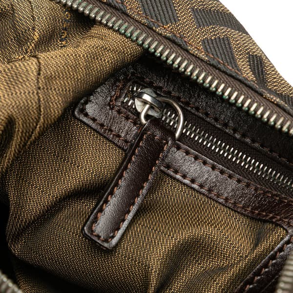 Pre-owned Fendi Zucca Canvas Shoulder Bag Brown