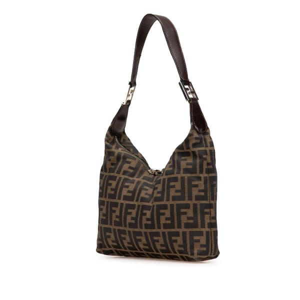 Pre-owned Fendi Zucca Canvas Shoulder Bag Brown