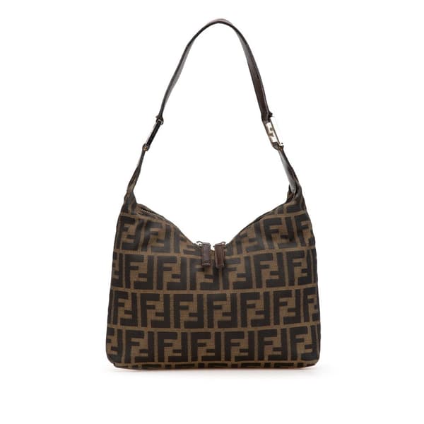 Pre-owned Fendi Zucca Canvas Shoulder Bag Brown