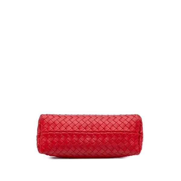 Pre-owned Bottega Veneta Leather Intrecciato Shoulder Bag Red