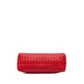 Miniatyrbilde 3 av 10: Pre-owned Bottega Veneta Leather Intrecciato Shoulder Bag Red