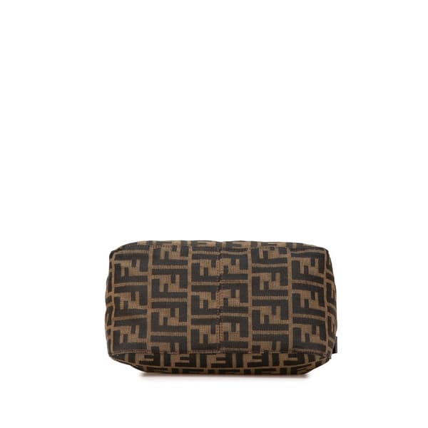 Pre-owned Fendi Zucca Canvas Double Flap Shoulder Bag Brown
