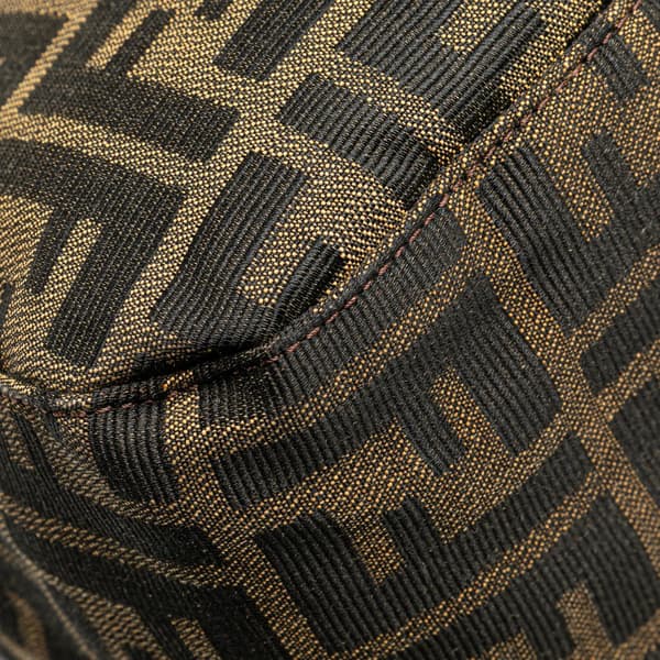 Pre-owned Fendi Zucca Canvas Double Flap Shoulder Bag Brown