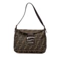 Pikkukuva 1 / 9: Pre-owned Fendi Zucca Canvas Double Flap Shoulder Bag Brown