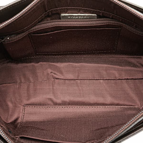 Pre-owned Burberry Calfskin and Suede Stitch Shoulder Bag Brown
