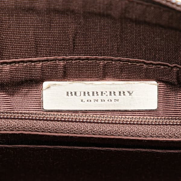 Pre-owned Burberry Calfskin and Suede Stitch Shoulder Bag Brown