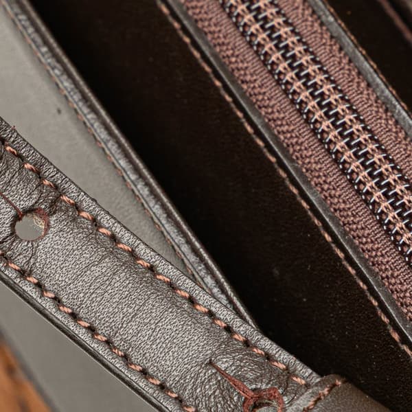 Pre-owned Burberry Calfskin and Suede Stitch Shoulder Bag Brown