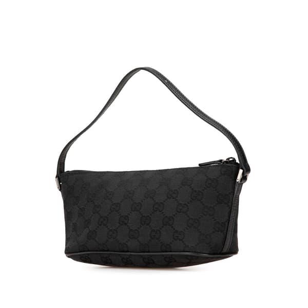 Pre-owned Gucci GG Canvas Boat Black