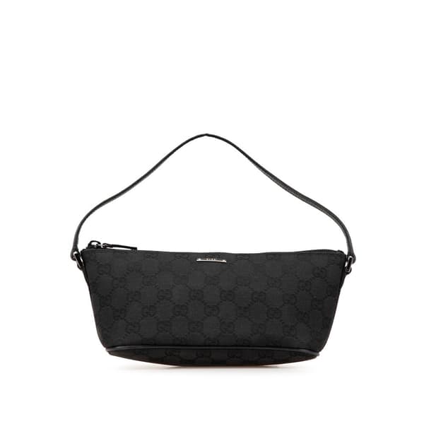Pre-owned Gucci GG Canvas Boat Black