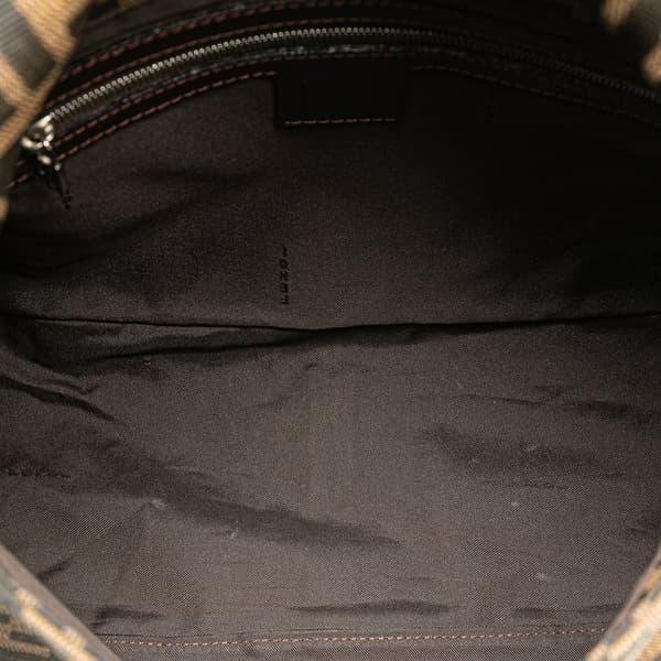 Pre-owned Fendi Zucca Canvas Mamma Forever Brown