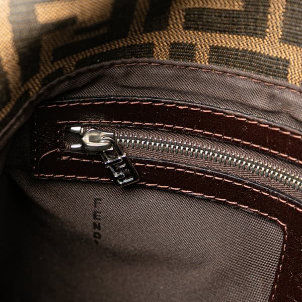 Pre-owned Fendi Zucca Canvas Mamma Forever Brown