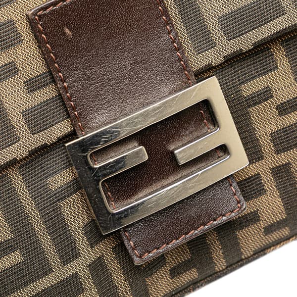 Pre-owned Fendi Zucca Canvas Mamma Forever Brown