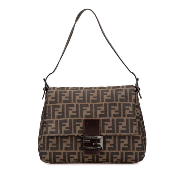 Pre-owned Fendi Zucca Canvas Mamma Forever Brown