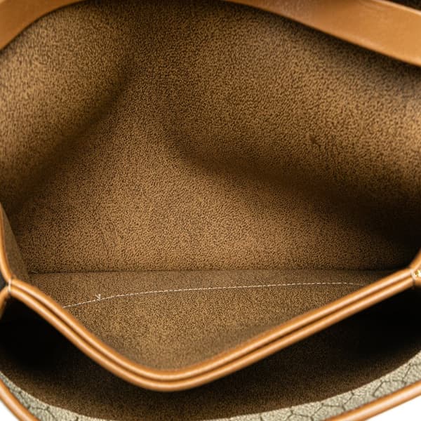 Pre-owned Dior Honeycomb Coated Canvas Chain Shoulder Bag Brown