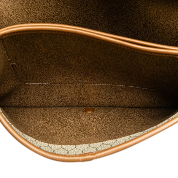Pre-owned Dior Honeycomb Coated Canvas Chain Shoulder Bag Brown