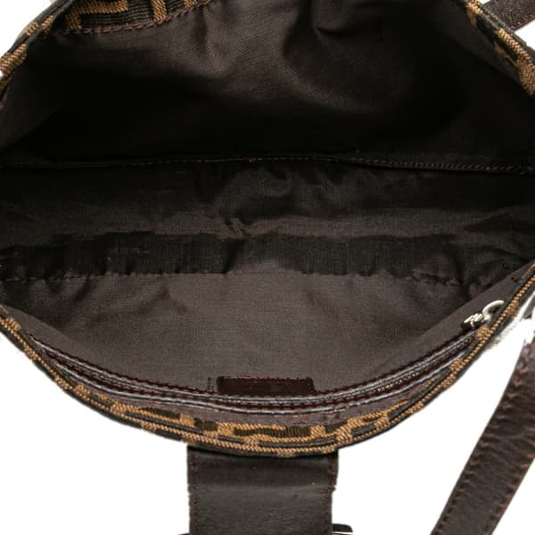 Pre-owned Fendi Zucca Canvas Shoulder Bag Brown