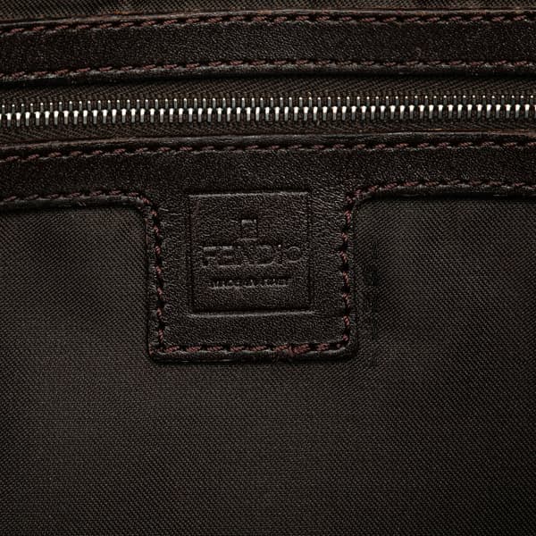 Pre-owned Fendi Zucca Canvas Shoulder Bag Brown