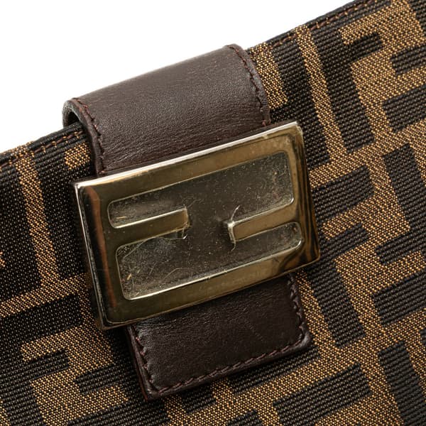 Pre-owned Fendi Zucca Canvas Shoulder Bag Brown