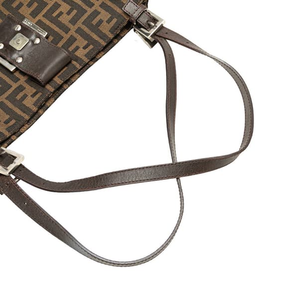 Pre-owned Fendi Zucca Canvas Shoulder Bag Brown