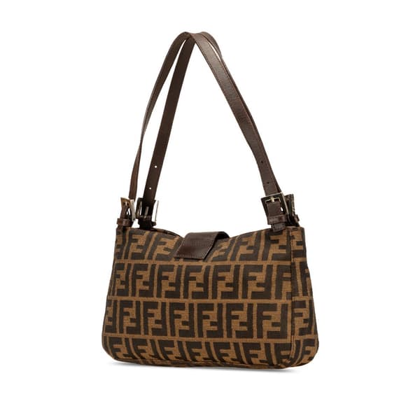 Pre-owned Fendi Zucca Canvas Shoulder Bag Brown