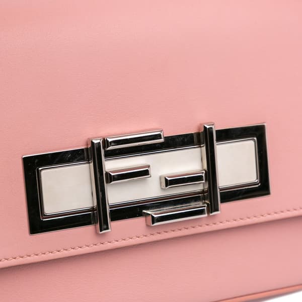 Pre-owned Fendi Calfskin 3Baguette Shoulder Bag Pink
