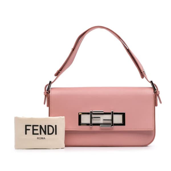 Pre-owned Fendi Calfskin 3Baguette Shoulder Bag Pink