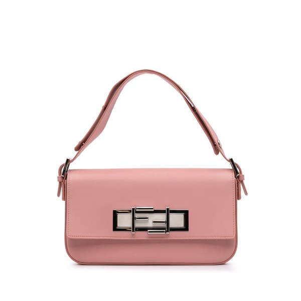 Pre-owned Fendi Calfskin 3Baguette Shoulder Bag Pink