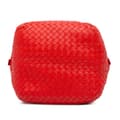 Miniatyrbild 3 av 9: Pre-owned Bottega Veneta Nappa Intrecciato Cube Shoulder Bag Red